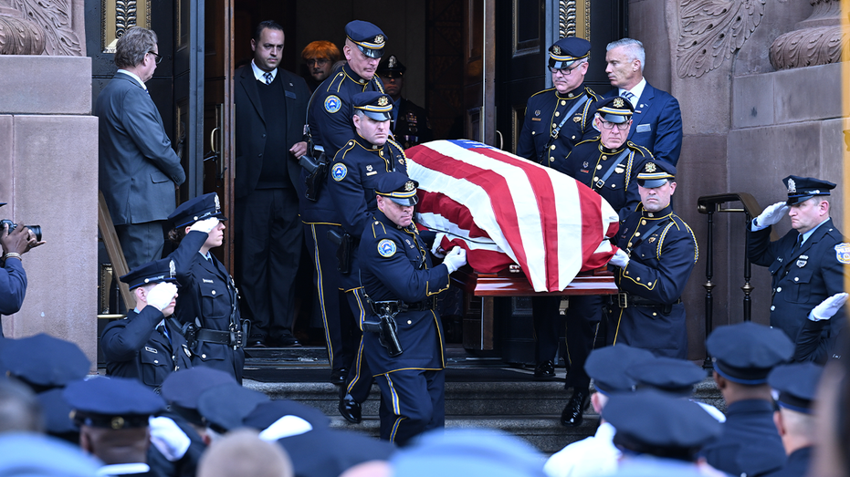 Philly officer murdered in line of duty promoted to sergeant as police from around US attend his funeral